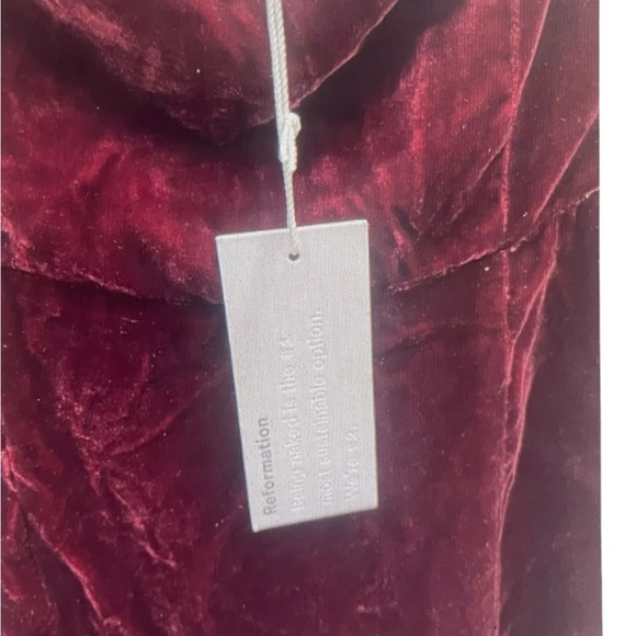 Reformation Velvet Burgundy Dress - Picture 4 of 5